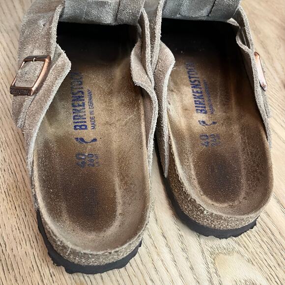 Birkenstock Boston Clog Soft Footbed
Suede Leather Slip On Taupe Unisex Size 40 - Picture 8 of 9